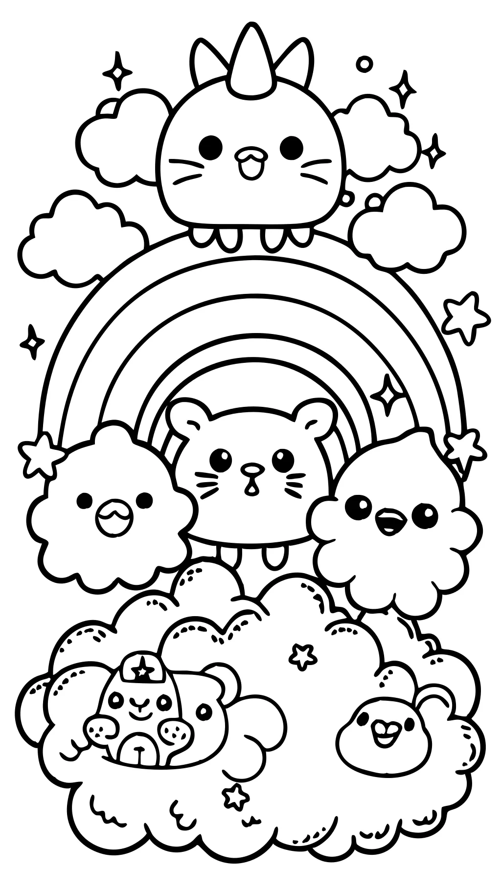 pink rainbow friends coloring pages